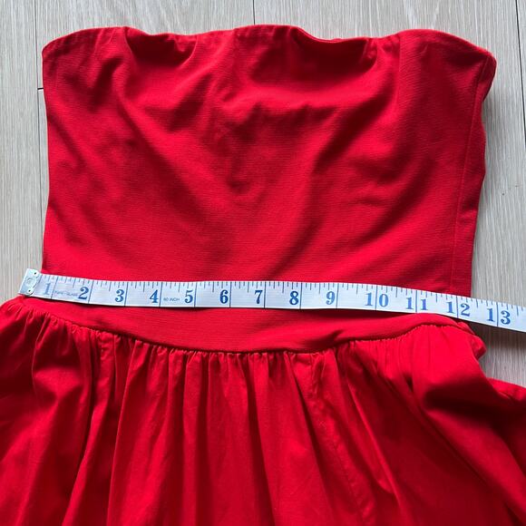 J Crew Mixy Dress Strapless XS Red FLAWS - Picture 5 of 16